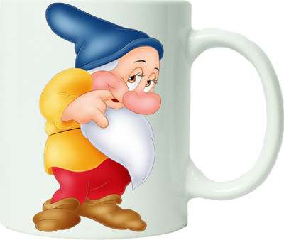 

Maison N Mode Bash Full Snow White Coffee Ceramic Mug(330 ml), Multicolor