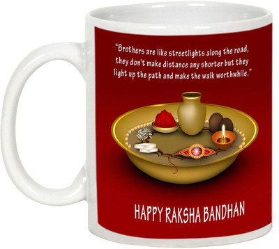 

AllUPrints Rakhi Gifts - Happy Rakshabandhan My Naughty Brother Ceramic Mug(325 ml), White