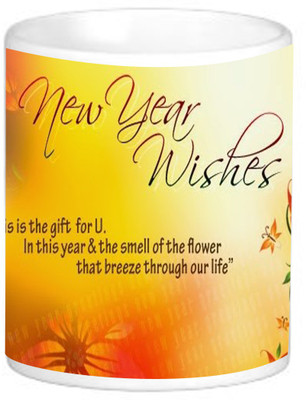 

ME&YOU Gift for Happy new year;''This is the gift for U.In that breeze through our life''printed Ceramic Mug(325 ml), Multicolor