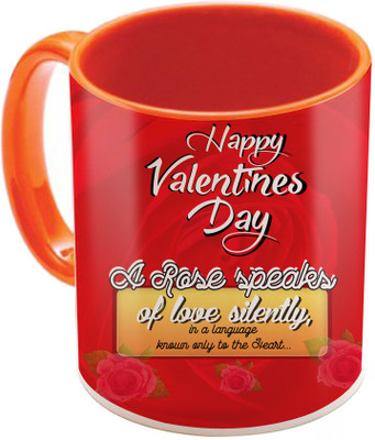 

SKY TRENDS Valentine Gift for Girlfriend Love Printed I Love U Forever Perfect for Her Him Wife Fiance Anniversary And Birthday STGD177 Ceramic Mug(325 ml), Orange