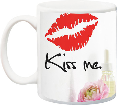 

ME&YOU Gift for Husband/Wife/Girlfriend/Boyfriend/Lover;"Kiss Me Lips 3D printed Ceramic Mug(325 ml), Multicolor