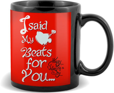 

SKY TRENDS I Said My Heart Beats For You Black Coffee Valetine's Ceramic Mug(320 ml)