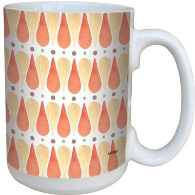 

Tree-Free Greetings Greetings lm43665 Funky Staggered Orange Droplets by Shell Rummel Ceramic with Full-Sized Handle, 15-Ounce, Multicolored Ceramic Mug(60 ml), Multicolor