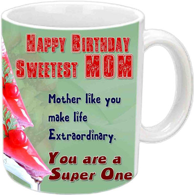 

Raj Laxmi Happy B'day Supermom White Ceramic Mug(3.5 ml)