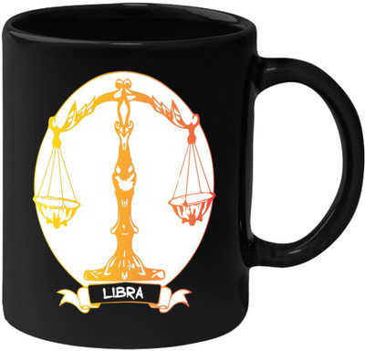 

HuppmeGift Libra Black Ceramic Mug(350 ml)