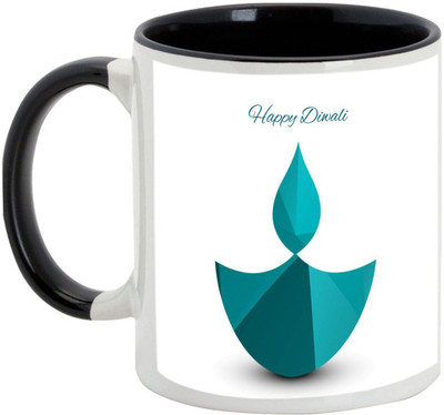 

AllUPrints Gifts For Deepawali - Happy Diwali Lights Design 20 Ceramic Mug(325 ml), Black