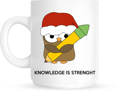 

HuppmeGift Knowledge Strength White Ceramic Mug(350 ml)
