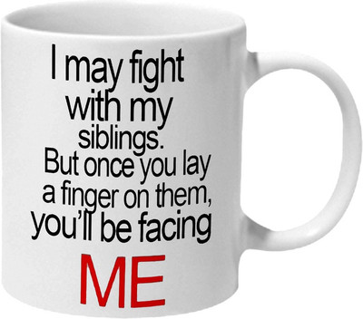 

Mooch Wale Protective Siblings Ceramic Mug(325 ml), Multicolor