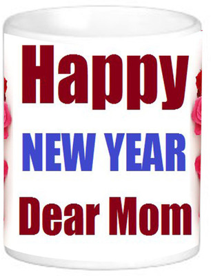 

ME&YOU Gift for mum/maa/mother/mummy;Happy new year Dear mom rose printed Ceramic Mug(325 ml), Multicolor