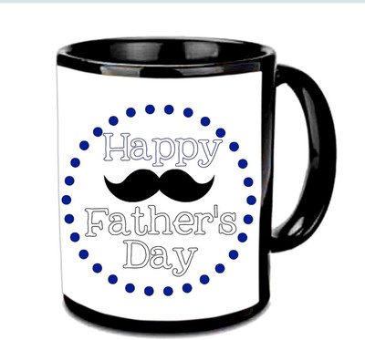 

Raj Laxmi Amazing Design Fathers Day Wishes Multicolor Ceramic Mug(350 ml), Black