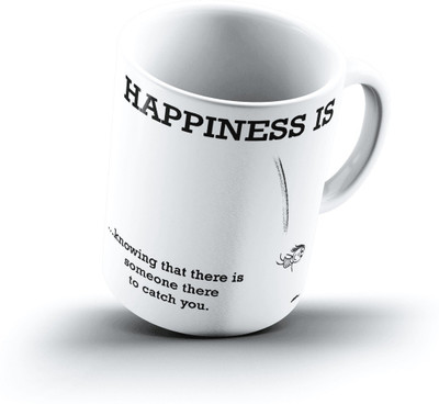 

Ucard Happiness Is1836 Bone China, Ceramic, Porcelain Mug(325 ml), Multicolor