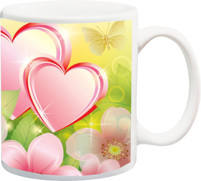 

ME&YOU Color Beautiful Love 3D printed Ceramic Mug(325 ml), Multicolor