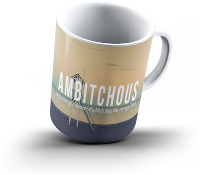 

Ucard Ambitchous Wordplay781 Bone China, Ceramic, Porcelain Mug(325 ml), Multicolor