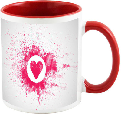 

AllUPrints Romantic Valentines Day Gift Red Ceramic Mug(325 ml)