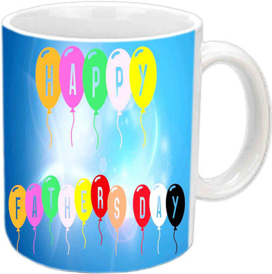 

Raj Laxmi Colorful Design happy fathers Day White Ceramic Mug(350 ml)