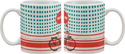 

Artifa Wanna Ride On Bicycle Porcelain, Ceramic Mug(350 ml), Multicolor