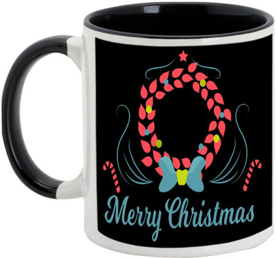 

AllUPrints Sharp Christmas Decoration Ceramic Mug(325 ml), Black