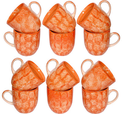 

Elite Handicrafts Ceramic_Tea_Cups_141 Ceramic(Orange, Pack of 12)