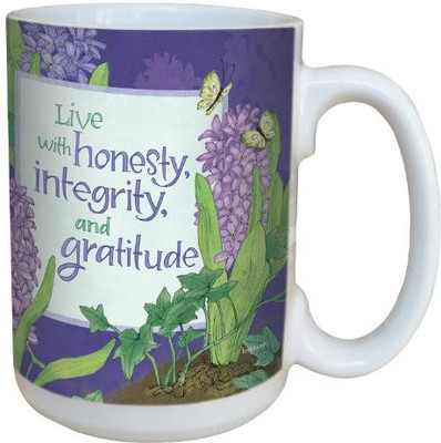 

Tree-Free Greetings Greetings lm43449 Inspiring Live Honestly Hyacinths by Robin Pickens Ceramic with Full-Sized Handle, 15-Ounce Ceramic Mug(60 ml), Multicolor