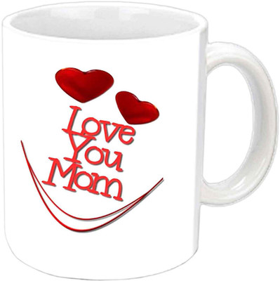 

Raj Laxmi smiley hearts mom white Ceramic Mug(350 ml)