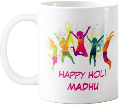

Exoctic Silver Happy Holi Madhu Series001 Ceramic Mug(330 ml), Multicolor