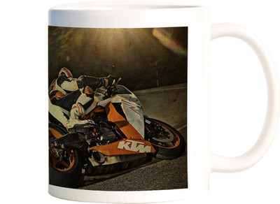 

Rangeele Inkers Biker On Ride Ceramic Mug(300 ml), Multicolor