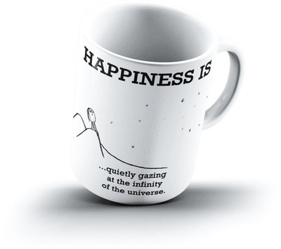 

Ucard Happiness Is1475 Bone China, Ceramic, Porcelain Mug(325 ml), Multicolor