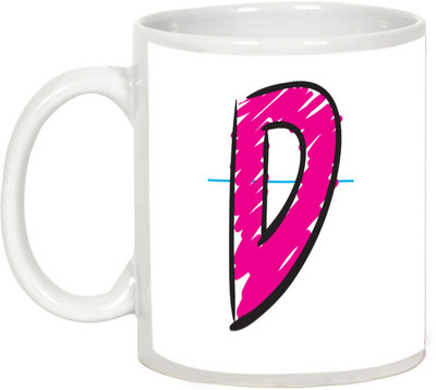 

AllUPrints Colorful Handwritten Alphabet Letters "D" Ceramic Mug(325 ml), White