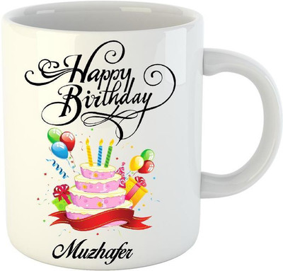 

Huppme Happy Birthday Muzhafer White (350 ml) Ceramic Mug(350 ml)