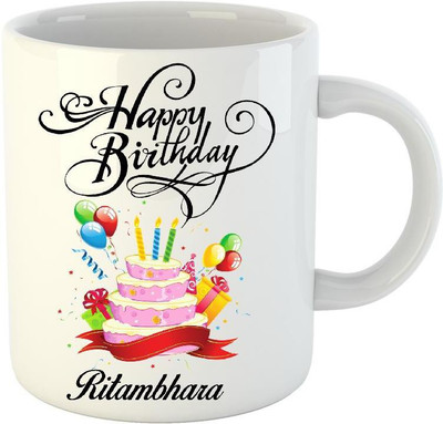 

Huppme Happy Birthday Ritambhara White (350 ml) Ceramic Mug(350 ml)