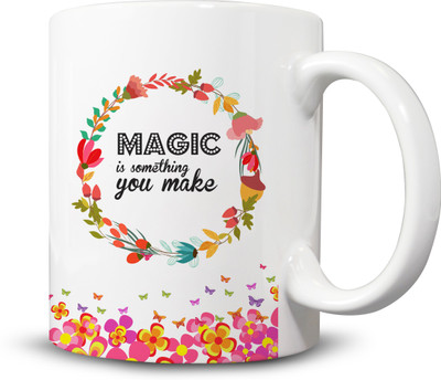 

Ackme Design Beautiful messages, florals, Girl, Love Coffees Ceramic Mug(325 ml), Multicolor