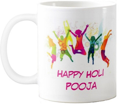 

Exoctic Silver Happy Holi Pooja Series001 Ceramic Mug(330 ml), Multicolor
