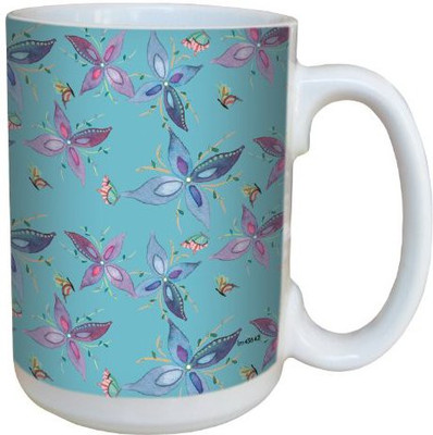 

Tree-Free Greetings Greetings lm43642 Gorgeous Floral and Butterfly by Shell Rummel Ceramic with Full-Sized Handle, 15-Ounce, Multicolored Ceramic Mug(60 ml), Multicolor