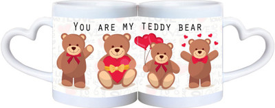 

Huppme You Are My Teddy Bear Heart Handle White Ceramic Mug(350 ml)
