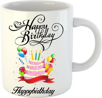

HuppmeGift Happy Birthday Happybirthday White (350 ml) Ceramic Mug(350 ml)