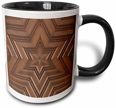 

3dRose Magen David Stars Photo Print of Wood Carving Brown Wooden Jew Symbol Judaism Jewish Gifts Two Tone Black, 11 oz, Black/White Ceramic Mug(60 ml)