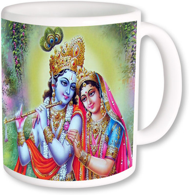 

PhotogiftsIndia Krishna Radha Ceramic Mug(325 ml), Multicolor