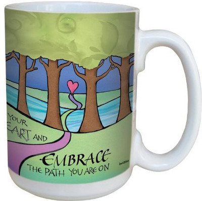 

Tree-Free Greetings Greetings lm43964 Embrace The Path by Joanne Fink Ceramic with Full-Sized Handle, 15-Ounce Ceramic Mug(60 ml), Multicolor