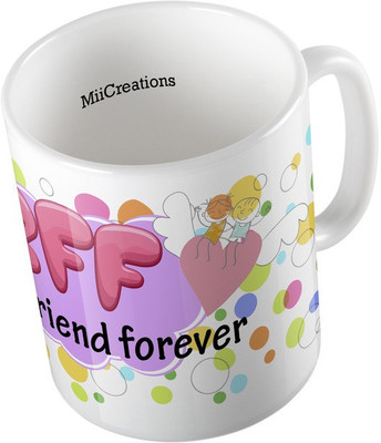 

MiiCreations Printed Best Friends Forever Ceramic Mug(325 ml), Multicolor