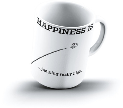 

Ucard Happiness Is2107 Bone China, Ceramic, Porcelain Mug(325 ml), Multicolor