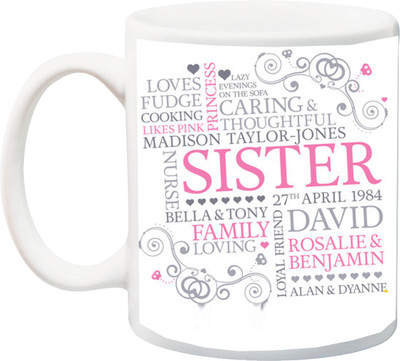 

ME&YOU Gift for Sister; Bhaidooj,Rakhi,Birthday Special Gift Item Ceramic Mug(325 ml), Multicolor