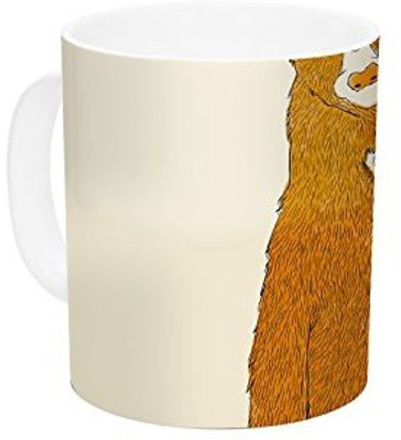 

Kess InHouse InHouse Tobe Fonseca Work Brown Bear Ceramic Coffee, 11 oz, Multicolor Ceramic Mug(60 ml)