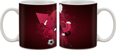 

Artifa Football Player In Pink Porcelain, Ceramic Mug(350 ml), Multicolor