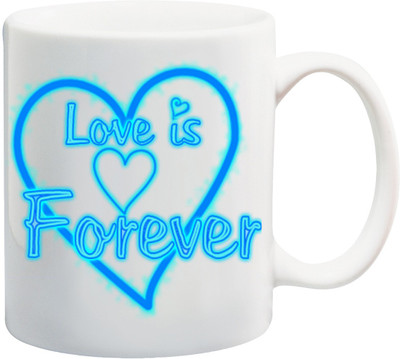

ME&YOU Gift for Husband/Wife/Girlfriend/Boyfriend;Love is Forever printed Ceramic Mug(325 ml), Multicolor