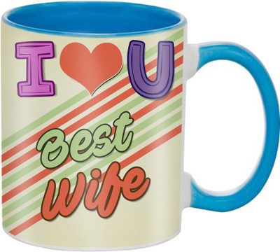 

SKY TRENDS Beautiful Special and Best Happy Valentine Gifts for Boyfriend Girlfriend Fiance Wife Husband Friends Birthday Anniversary098 Ceramic Mug(325 ml), Blue
