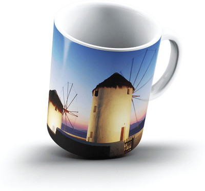 

Ucard Mykonos Windmills Greece2533 Bone China, Ceramic, Porcelain Mug(325 ml), Multicolor