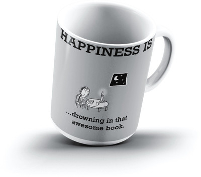 

Ucard Happiness Is1410 Bone China, Ceramic, Porcelain Mug(325 ml), Multicolor