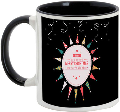 

AllUPrints Beautiful Christmas Collection Ceramic Mug(325 ml), Black