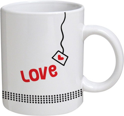 

My Bestow Love - MyBestow White Plain Coffee Ceramic Ceramic Mug(320 ml), Multicolor