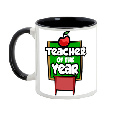 

AllUPrints Teacher Of The Year Ceramic Mug(325 ml), Black